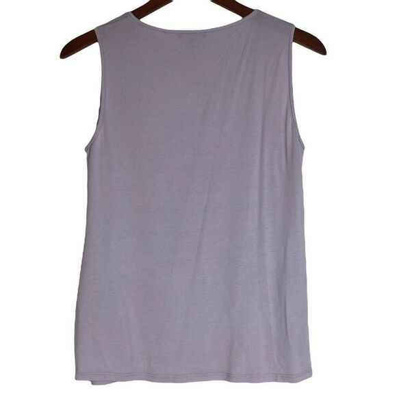 Eileen Fisher Womens Crew Neck Jersey Shell Tank Top Lavender Size Petite Small - Picture 2 of 16